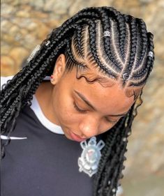 Fulani Stitch Braids, Cool Braided Hairstyles, Simple Fulani Braids, Cornrows Braids For Black Women, Braided Hairstyles For Black Women Cornrows, Big Box Braids Hairstyles, Braids Styles, Braids Hairstyles Pictures, Braided Cornrow Hairstyles