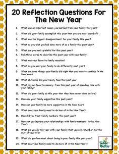 the new year's question is shown in this printable worksheet