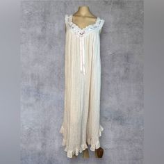 This Delicate, Vintage Victoria's Secret Nightgown Exudes Timeless Elegance. Crafted From Soft, Pale Pink Cotton Gauze, This Piece Features Intricate Lace Trim And A Charming Ribbon Detail On The Neckline. Ideal For Cozy Nights At Home Or As A Thoughtful Gift For Someone Special, This Romantic Nightgown Blends Comfort With A Touch Of Vintage Luxury. Specification Category: Women's Sleepwear Brand: Victoria's Secret Color: Pale Pink Size: Medium Material: 100% Cotton Country Of Origin: Dominican Republic Condition: Area In The Front Needs Tacked Down... Looks Like A Manufacture Imperfection. There Are No Rips Holes Or Stains *Please Note That All Vintage Clothing And Accessories Have Hi Romantic Nightgown, Fantasy Nightgown, Cotton Nightgown, Women's Sleepwear, Pink Cotton, Sleepwear Women, Dominican Republic, Victoria's Secret Pink, Pale Pink