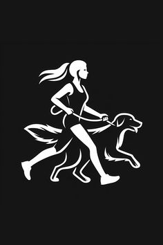 Canicross - Run With Dog T-Shirt Run With Dog, Running With Dog, Dog Drawings, Black Dogs, Dog Business, Running Humor, Insta Icon, Subtle Tattoos, Dog Runs