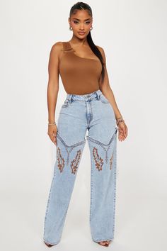 Available In Light Wash. Straight Leg Jean 5 Pocket Detachable Embroidered Boot Panel 10" Mid Rise 33" Inseam Non Stretch Disclaimer: Due To The Specialized Wash Process, Each Garment Is Unique. 100% Cotton Imported | Let's Ride Western Boot Convertible Straight Leg Jeans in Light Wash size 3 by Fashion Nova Cheap Women's Fringe Jeans, Cheap Fringe Jeans For Women, Cow Print Jeans, Western Outfits Women Party, Texas Fashion, Embroidered Boots, Western Outfits Women, Western Boot, Jeans Light