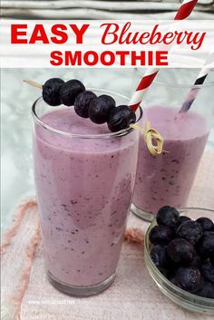 Easy Blueberry Smoothie How To Make A Blueberry Smoothie, Blueberry Smoothies Healthy, Easy Blueberry Smoothie Recipes, Frozen Blueberry Smoothie Recipe, Best Blueberry Smoothie Recipes, Blueberry Drinks Healthy, Blueberry Shake Recipe, Simple Blueberry Smoothie, Easy Blueberry Smoothie