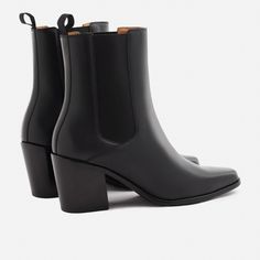 A unique Chelsea boot. Inspired by cowboy boots and western styling, the Bianca Chelsea Boots kick things up a few notches. The semi square toe box, alluring Cuban heel and sculptural shape create a captivating silhouette that will attract the right kind of attention. With a contemporary look and feel, the Biancas love to have fun, and play well with your casual outfits and dressy ensembles. Go ahead, take them for a whirl. This product is made from Gold Rated full-grain calfskin leather sourced Chelsea Boots With Square Toe And Reinforced Heel, Chelsea Boots With Reinforced Heel And Square Toe, Western Mid-calf Boots With Square Toe And Reinforced Heel, Western Mid-calf Boots With Square Toe And Stacked Heel, Western Chelsea Boots With Square Toe And Reinforced Heel, Western Heeled Boots With Square Toe And Leather Sole, Western Mid-calf Boots With Stacked Heel And Square Toe, Western Style Chelsea Boots Medium Width Ankle Boot, Western Moto Boots With Stacked Heel And Square Toe