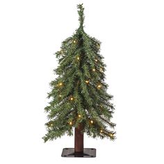 Our Mountain Fir collection adds realistic charm to any space with beautiful green PVC foliage and natural wood center pole. Each tree is lit with 5mm battery operated soft white LED lights with timer function so you can place them anywhere to for a lovely holiday scene. Each tree comes on a sturdy black square metal base. The collection features trees from 2 to 5 feet- mix and match to design the perfect look anywhere in your home. Use the smaller trees on coffee tables, dining tables, or conso Wreath Hangers, Wood Trunk, Fir Trees, Halloween Garland, White Light Bulbs, Christmas Tree Shop, Artificial Trees, Small Christmas Trees, Fir Tree