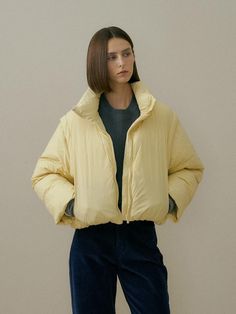 Composition : NYLON 100% FILL: DOWN 80% and FEATHER 20%Country of Origin : China Yellow Spring Puffer Jacket, Yellow Winter Puffer Jacket, Puffer Parka, Parka, Puffer, High Neck, Composition, Butter, The 100