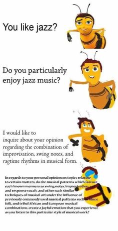 an advertisement with the words you like jazz? do you particularly enjoy jazz music?