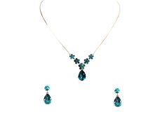 PRICES MAY VARY. Materials: Rhinestone crystals Color: Teal ( blue zircon ) Type: Necklace Earrings Set/Jewelry Set Zinc alloy metal: Rose Gold Plated Size: Necklace: Center part 1" X 0.4" width. Chain is 17"--19" in length. Earrings: pierced style(posts are made with sterling silver, safe for Sensitive Ears. If the posts bent Please adjust it straight back and that will be fine.) 0.75" X 0.25". Up for sale is this gorgeous floral necklace and earrings set with sparkling teardrop rhinestone crys Center Part, Straight Back, Set Jewelry, Summer Inspo, Necklace And Earrings Set, Floral Necklace, Blue Zircon, Black Rhinestone, Necklace And Earrings