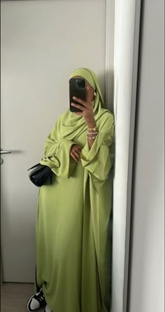 Green Abaya, Hijab Outfit Summer, Modest Fashion Muslim, Mode Zara