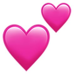 two pink hearts on a white background