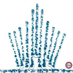 a group of blue and white toothbrushes sitting on top of each other