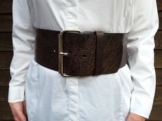 Our unique Women's Wide Leather Fashion Belt is designed for waist or hips, finely Artisan bench crafted from a full grain natural veg tanned leather featured with a single prong or double prong buckle in different widths and buckle finish styles. Handmade by New England Leathersmith Jeff Taylor from Cellar Leather on Cape Cod. American Made in USA. Shown in 4″ Brown Vintage Glazed Leather. American Made in USA.     Also available with a Double Prong Buckle in different widths and buckle styles Leather Obi Belt, Belt Collection, Wide Belts For Women, Wide Belts, Tan Leather Belt, Nice Belts, Handmade Belts, Wide Leather Belt, Veg Tan Leather