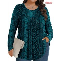 Fantaslook Womens Plus Size Tops Fall Long Sleeve Shirts Crew Neck Casual Loose Tunic Blouses Designed for comfort and style, long sleeve shirts for women are perfect for the autumn season and upgrade your fall wardrobe. The crew neck and casual loose fit offer a relaxed yet flattering silhouette, making them an ideal choice for everyday wear. Womens long sleeve tops is crafted from high-quality, breathable fabric, fall tunic tops ensure you stay comfortable and chic all day long. The floral patterns add a touch of elegance and femininity, making womens blouses versatile enough to dress up or down. Womens plus size tops pair with your favorite jeans for a casual outing or with dress pants for a more polished look. This plus size tops for women is embrace the beauty of fall with the unique Long Sleeve Tunic Tops, Fall Long Sleeve Shirts, Fall Tunic, Loose Tunic, Plus Size Tees, Womens Blouses, Tunic Tops Casual, Casual Tunics, Autumn Season