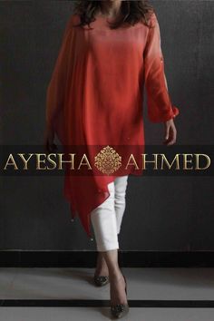 Ayesha Ahmed Studio Asymmetric Kurti Designs, Kaftan Designs, Designer Kurti Patterns, Cotton Kurti Designs, Kurti Designs Party Wear, Kurta Designs Women, Beautiful Dress Designs