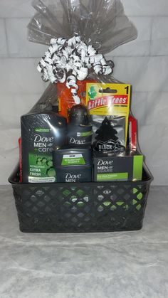 -This basket makes the perfect Valentines gift, birthday or Father's Day gift. Loaded with all of his favorites such as Personal care items, and  candy. All baskets are custom-made to order so each one will vary in appearance and content but they all contain the same inspired look and quality of items. -All baskets will come wrapped tightly and topped with a bow. -If you are interested in other personalized gift baskets that are not currently listed on my page please feel free to message me. -Re Fathers Day Basket, Mens Gift Basket, Personalized Gift Baskets, Baskets For Men, Gift Baskets For Men, Birthday Basket, Hamper Basket, Personal Care Items, Spa Kit