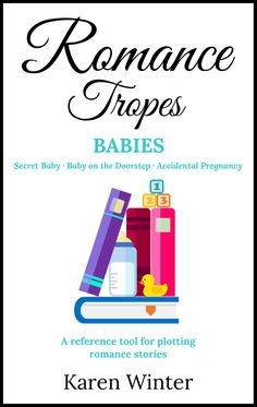 the book cover for romance hopes babies by lauren winter, featuring books stacked on top of each other