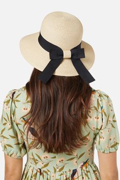 cream Classic Spring Hat With Bow, Chic Straw Sun Hat With Bow, Sun Hat With Bow, Summer Brimmed Hat With Bow, Brimmed Straw Hat With Bow, Pinafore Top, Kids Accessories Jewelry, Picnic Dress, Baby Outerwear