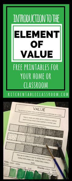 an image of the element value worksheet for homeschool students to use