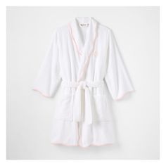 Made from plush Turkish hydrocotton, this ultra soft, quick-drying robe makes relaxing at home feel like a luxurious trip to the spa. Featuring a scalloped lapel, colorful piping, and super absorbency. Personalize your robe with an embroidered monogram for an elevated touch to this classic robe.    XS/S, M/L  See product info for size chart  100% Turkish Hydrocotton.  By choosing our cotton products, you're supporting our investment in Better Cotton's mission. This product is sourced via mass ba Unrealistic Wishlist, Thrift Wishlist, Monogram Robes, Bridal Wardrobe, Bday List, Dorm Inspiration, Wishlist 2024, Event Logo, Xmas List