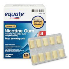 Equate Nicotine Polacrilex Gum, 4 mg, Original Flavor, 220 ct (Packaging may vary) DESCRIPTION: Nicotine Polacrilex Gum 4 mg (nicotine), Uncoated is a Stop Smoking Aid for those who smoke their first cigarette within 30 minutes of waking up. This product is part of Nicotine Replacement Therapy (NRT) which is designed to wean your body off cigarettes. It helps regulate, control, and gradually reduce your body's cravings for nicotine. Compare to Nicorette Gum active ingredient. Made in Denmark. Eq Vicks Vaporub Uses, Uses For Vicks, Baby Sleep Schedule, Coconut Health Benefits, Reduce Body Fat, Vicks Vaporub, Creating A Newsletter, Diy Hair Care, Breathing Techniques