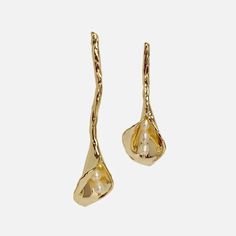 Anita Berisha Calla Lily Earrings - At Present Jewelry Calla Lily Jewelry, Calla Lily Flower, Lily Earrings, Thread Earrings, Pearl Gemstone, Freshwater Cultured Pearls, Earring Sale, Lily Flower, Gold Drop Earrings