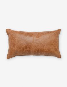 Sabrea Pieced Leather Lumbar Pillow Leather Lumbar Pillow, Pillow On Bed, Cordless Table Lamps, Taupe Leather, Long Lumbar Pillow, Leather Pillow, Lulu And Georgia, Exclusive Furniture, Bathroom Ceiling Light