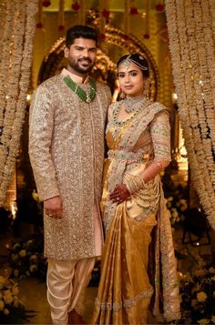 South Indian Groom Outfit, South Indian Groom Outfit For Men, Indian Groom Outfit, South Indian Groom, Bride Sarees, Wedding Matching Outfits, Saree Outfit, Best Indian Wedding Dresses, Saree Kanchipuram