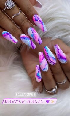 Marble Nail, Marble Nail Art, Pink Acrylic Nails, Marble Nails, Best Acrylic Nails, Purple Nails