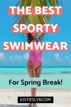 Looking for sporty bathing suits for Spring break? Find the best activewear swimsuits for women who love fitness. Some are modest with shorts and some are casual, simple, and stylish. These suits are perfect for curvy girls or any body type. Choose from Bikinis or One Piece. #springbreak #swimwear #activewear Suits For Summer, Vintage Style Swimsuit, Mesh Bathing Suit, Sporty Bathing Suits, Sporty Swimwear, Active Swimwear, Sports Swimsuits