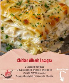 chicken alfredo lasagna recipe with instructions