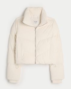 Women's Ultimate Corduroy Mini Puffer Jacket | Women's Jackets & Coats | HollisterCo.com Hollister Clothes, Corduroy Puffer Jacket, White Puffer Jacket, White Puffer, Cute Coats, Dad Jeans, Puffer Jacket Women, Corduroy Fabric, Women's Jackets