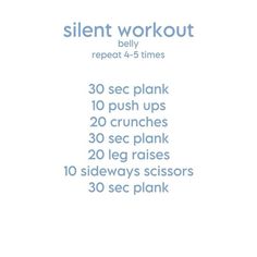 a poster with the words silent workout on it