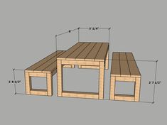 the plans for a picnic table and bench