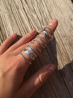 Stacked Rings Aesthetic Silver, Stacked Silver Rings, Silver Necklace Stack, Silver Rings Aesthetic, Silver Ring Stack, Thick Silver Ring, Ring Set Silver, Silver And Gold Jewellery, Hippie Accessories