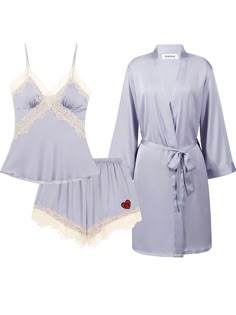 Composition : Polyester 100%Color : Indie PurpleCountry of Origin : China Purple Silk Pajamas, 2000s Pajamas, Street Racer, Sleepwear Dress, Better Things, Purple Silk, Lace Slip, Cute Sets, Silk Pajamas