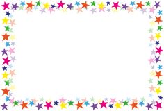 colorful stars border with white background