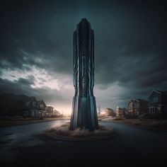 a tall clock tower sitting on the side of a road