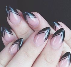 Dark Minimalist Nails, Stiletto Nail Design, Negative Space Nails, Space Nails, Nails Stiletto, Vintage Nails, Nails Polish, Ideas Nails