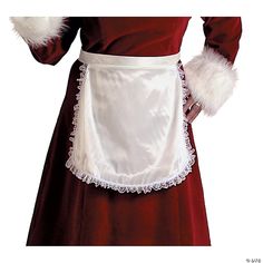 Whether you're serving Christmas dinner at a family gathering or playing Mrs. Claus at an office or school’s Christmas party, this pretty apron will give you the look of a perfect hostess who has stepped right out of the sleigh! It’s also versatile and could be used for a French Maid or fancy-dress housekeeper costume accessory all year long. Apron features: • White satin design • Delicate lace trim along edges • Waist tie for an adjustable fit • One size fits most Housewife Costume, Pretty Apron, Lace Costume, White Apron, Womens Aprons, Mrs Claus, Costume Shop, Women's Costumes, Historical Clothing