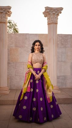 Crop Top Lehenga, Simple Lehenga, Indian Outfits Lehenga, Yellow Lehenga, Bridal Lehenga Collection, Lehenga Blouse Designs, Traditional Indian Dress