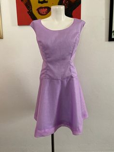 Cute Vintage 60's Party Dress Beautiful Lavender Organza Material with a light purple petticoat  Long Back Zipper  This dress was handmade in the 60's there is a small hole on the inside left side. This does not affect the outside at all.  Length-90cm/35.4in Bust-53cm/20.9in Waist-44cm/17.3in 60's Party, 60s Outfit, 70s Mode, Hell Lila, Organza Material, Vintage Party Dress, 60s 70s Fashion, Vintage Party Dresses, 60s Mod