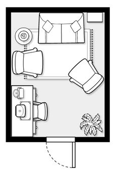 a floor plan for a small living room