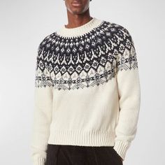 New With Tags - Never Worn Teddy Vonranson Men's Fair Isle Raglan Sweater Msrp $495 Raglan Sweater, Fair Isle Sweater, Sweaters Crewneck, Fair Isle, Colorful Sweaters, Men Sweater, Man Shop, Crew Neck, Cream