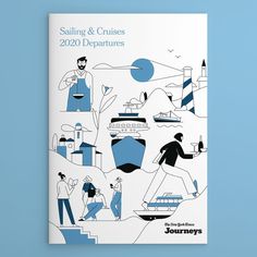 the cover of sailing and cruises 2020 departures, with illustrations of people on boats