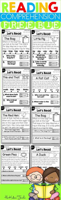 an image of reading and listening worksheets for children with pictures on them, including the