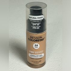 Revlon Colorstay 24hrs Long Wear Foundation 240 Medium Beige Natural Finish Nip Long Wear Foundation, Revlon Color, Revlon Makeup, Glossy Makeup, Lancome Makeup, Foundation Colors, Revlon Colorstay, Party Lights, Spf 15