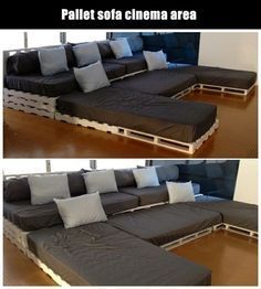 the couch is made out of pallet so it can be used as a bed