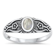 CHOOSE YOUR COLOR Moonstone Oxidized Bali Flower Ring 925 Sterling Silver Band White Cubic Zirconia Female Size 9 All our silver jewelry is crafted from .925 silver also commonly referred to as sterling silver. Sterling silver is the standard for beautiful high-quality silver jewelry and can not be replicated by lower priced silver plated jewelry. It is 92.5% pure silver, mixed with alloys to add strength and durability to stand the test of time. We promise superior service which includes fast s Real Turquoise Jewelry, Real Turquoise, Jewelry Dainty, Cubic Zirconia Rings, Silver Plated Jewelry, Sterling Silver Bands, Flower Ring, Selling Jewelry, Turquoise Jewelry