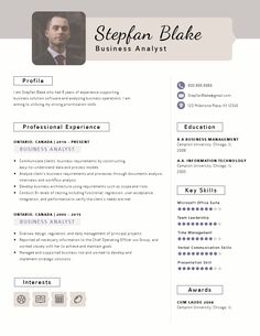 Business Analyst Resume Template  Visme Marketing Strategy Examples, Analyst Resume, Business Architecture