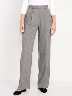 Extra High-Waisted Taylor Wide-Leg Trouser Pants | Old Navy Navy Dress Pants, Old Navy Dress, Women's Bottoms, Outfit Formulas, Family Maternity, Family Pajamas, Navy Dress, Styles Fashion, Trouser Pants