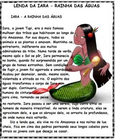 an image of a woman with a mermaid tail on her head and the words lenda da tara written in spanish